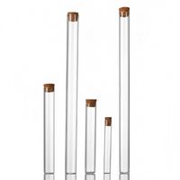 Tube à encens cylindrique en verre transparent 5g 10g 20g, longs et courts, pour bois d'agar et bois de santal, avec bouchon à vis et fond plat, 100 pièces