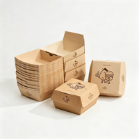 Boîte d'emballage pour hamburgers en papier ondulé avec logo personnalisé, boîte à hamburger jetable en papier avec papier d'emballage rayé pour la vente à emporter