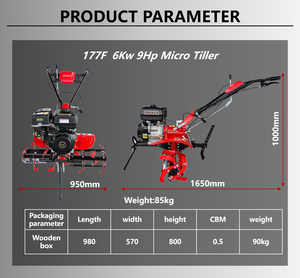 Motoculteur agricole compact à commande à distance, alimenté à l'essence, 5HP-12HP, fabriqué en usine, nouveau design - Product Image 5
