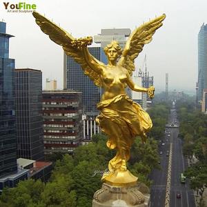 Estatua de Ángel de la Victoria en Bronce Grande, Escultura Metálica con Acabado Dorado para Decoración de Jardín Exterior - Product Image 6