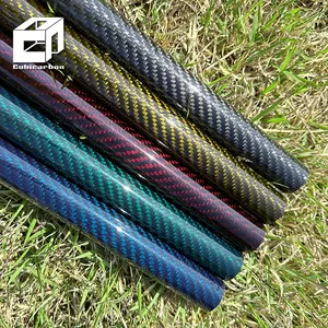 OEM Diameter 6mm 9mm 14mm 15mm 27mm 35mm 40mm 50mm 3K Carbon Pipe Carbon Fiber Tube With Color