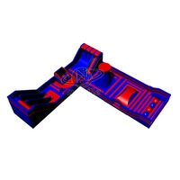 Nouveau design gonflable videur maison château ville enfants toboggan aire de jeux gonflable parc à thème