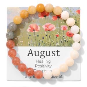 Nouveau Design Femmes Bracelet D'amitié 8mm Perles <span class=keywords><strong>De</strong></span> Cristal 12 Mois <span class=keywords><strong>Naissance</strong></span> Fleur Pierre <span class=keywords><strong>De</strong></span> <span class=keywords><strong>Naissance</strong></span> Bracelet Cadeau - Product Image 4