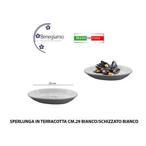 Sperlunga 29 Cm. Piatti e Stoviglie Bianchi Smaltati/Bianchi con Macchie Bianche - Product Image 1