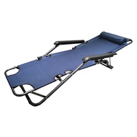 Chaise longue de piscine pliante en métal à 2 positions pour extérieur, chaise de plage inclinable, lit de plage