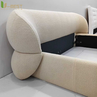 U-best Hauptschlafzimmerbett 1,8 Meter Rotes Netz Prinzessinnen-Hochzeitsstil Massivholzrahmen Luxuriöses Rundbett für Zuhause und Hotels