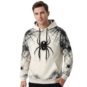 เสื้อฮู้ดดี้ลายใยแมงมุม OME สำหรับผู้ชาย ทรงโอเวอร์ไซส์ สไตล์สตรีทแวร์ เสื้อพูลโอเวอร์แขนยาว ลายกราฟิก สไตล์ Y2K ผ้าฝ้ายฟลีซ ขายส่ง - Product Image 1