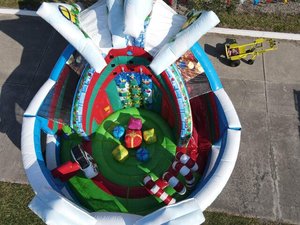 Castillo Inflable Comercial con Tobogán y Pared de Escalada, con Diseño de Globo de Nieve Navideño, Castillo Hinchable de PVC con Muñeco de Nieve - Product Image 3