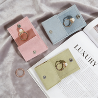 Pochette à anneaux en velours miniature portable - Petit sac de rangement pour bijoux pour anneaux, boucles d'oreilles et petits accessoires, sac à bijoux en velours compact