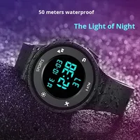 Montre électronique en acrylique tendance et écologique pour le commerce de gros, multifonctionnelle, chronographe sportif, résistante à l'eau jusqu'à 10 m