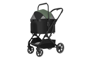 Poussette réversible pour animaux de compagnie avec poignée, pliage à une touche, chariot portable pour <span class=keywords><strong>chien</strong></span> et chat pour les voyages en extérieur - Product Image 2