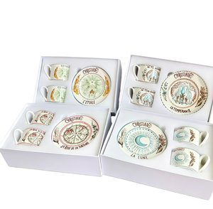 ชุดถ้วยกาแฟและจานรองลายไพ่ทาโรต์สไตล์ยุโรป ทำจากเซรามิกเนื้อละเอียด พร้อมกล่องของขวัญสุดหรูสำหรับชุดน้ำชายามบ่าย - Product Image 1