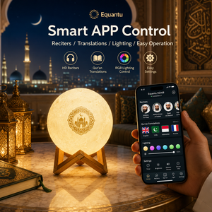 Equantu SQ168 Quran <b>Speaker</b> Moon Lamp With Remote Control Blue tooth <b>LED</b> Light Islamic Design For Muslims Quran Player - Product Image 3