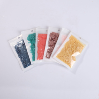 Paquet de 10g de paillettes rondes en PVC irisées mates de 2 à 6 mm, transparentes et givrées