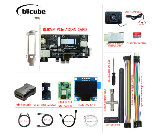 BliKVM PCIe "KVM over IP" Raspberry Pi CM4 PoE HD-MI CSI PiKVM v3