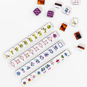 En stock, vente en gros, <span class=keywords><strong>Mahjong</strong></span> américain en acrylique gravé motif léopard écaille de tortue, 160 tuiles, imprimé animal de luxe, OEM, livraison gratuite - Product Image 2