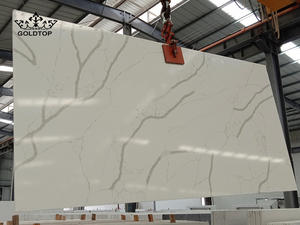 Placa de piedra de cuarzo para encimeras de cocina, producto más nuevo, blanco, Calacatta - Product Image 3