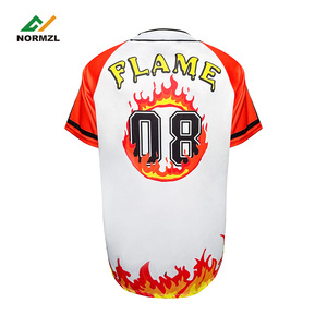 Estampado floral brillante bordado personalizado uniforme de béisbol estilo camisa venta al por mayor <span class=keywords><strong>barato</strong></span> deportes en blanco béisbol Jersey - Product Image 5