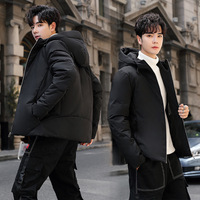 Vestes en duvet pour hommes en gros d'usine, vestes en duvet pour hommes chaudes et épaisses à capuche, respirantes et décontractées pour l'hiver