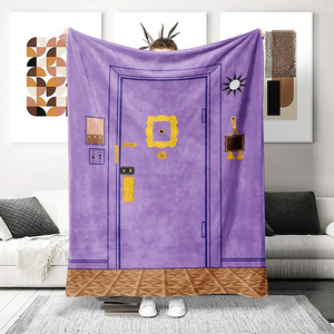 Couverture en flanelle imprimée tendance, couverture de sieste réversible, douillette et chaude pour chambre et salon, impression personnalisée, vente en gros - Product Image 5