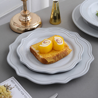 Ensemble de vaisselle de table personnalisée, de haute qualité, pour restaurant, maison, européen rétro nordique en céramique, vente en gros, 6 pièces