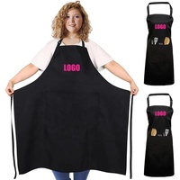 Tablier de coiffeur personnalisé avec logo, 2 poches, résistant, long, pour salon de coiffure, uniforme de travail pour adulte, noir et blanc