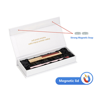 Boîte cosmétique en forme de livre Feuille d'or Logo Print Square Boîtes rigides pour vernis à ongles Huile Soins de la peau Sérum Cadeaux Stratification brillante