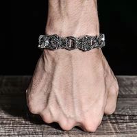 Nouveau bracelet à double tête de léopard tissé en queue de cheval léopard de style hip-hop, bracelet vintage fait main, accessoire tendance