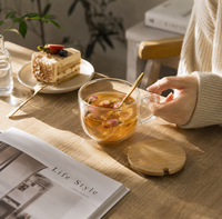 Bouteille en verre transparent de 400 ml avec poignée et large ouverture, personnalisable avec logo, pour yaourt, dessert, flocons d'avoine, petit-déjeuner, emballage alimentaire, vente en gros, Bolong