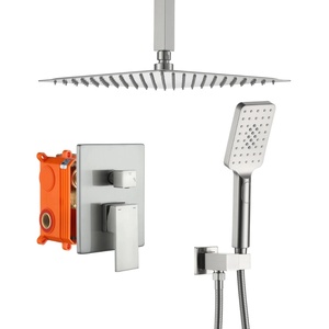 Xinxi Cross-border 10/12inch American Style Concealed Chrome-Plated Stainless Steel Shower Set 3 <b>Spray</b> Modes Handheld Wall <b>Mount</b> - Product Image 5