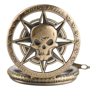 <span class=keywords><strong>Montre</strong></span> <span class=keywords><strong>de</strong></span> poche analogique classique à quartz Bronze Star Hollow <span class=keywords><strong>de</strong></span> 47 mm avec cadran blanc et chronomètre - Product Image 2