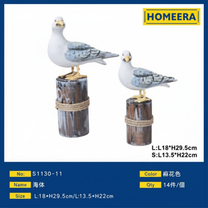 Set di decorazioni per gabbiani in legno eco-friendly 2 taglie disponibili per l'ornamento della casa del soggiorno - Product Image 1