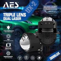 AES Haute Puissance Double Laser Triple Faisceau Haut 70W 3 "UX-2 Bi Led Projecteur Lentille pour 9006 H1 H4 H7 Voiture Led Phare