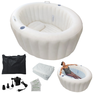 Bassin de naissance gonflable OEM blanc pour bébé, conforme EN71, en PVC, pour accouchement à domicile, avec doublure, pompe électrique et rangement - Product Image 1