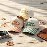 Nueva Gorra de Béisbol de 5 Paneles con Visera a Rayas para Hombre y Mujer, Gorra de Béisbol Informal de Algodón Ajustable para Deportes al Aire Libre