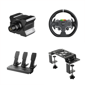 MOZA R5 <span class=keywords><strong>Bundle</strong></span> 3 Pedale Direktantrieb Lenkradständer mit Spitzen-Drehmoment APP-Cloud-Steuerung mit Lenkrad Pedalen Tischklemme - Product Image 1