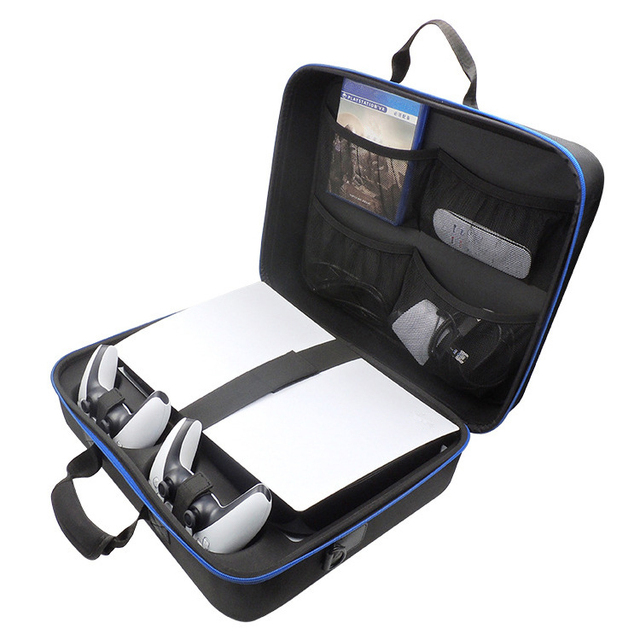 PS5 Case EVA Hard Shell Waterproof Shockproof Carrying Bag Fits PS5 Console 2 Controllers Travel Storage Box Custom Logo