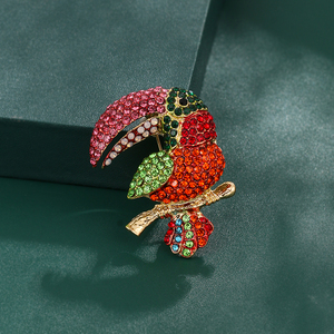 Broche Toucan en Cristal Coloré Weiman, Plaqué Or, Multi Strass, Épingle Oiseau, Bijou de Mode pour Femme, Ornement de Vêtement, Cadeau de Fête - Product Image 4