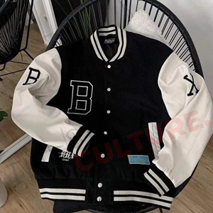 Veste de baseball en molleton de coton personnalisée pour homme, veste avec patch brodé - Product Image 4