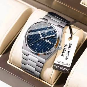Reloj de Pulsera POEDAGAR 821 para Hombre, de Cuarzo, Acero Inoxidable, Lujoso y Moderno, Resistente al Agua, con Indicador de Semana, Manecillas Luminosas, Esfera de 40 mm - Product Image 3