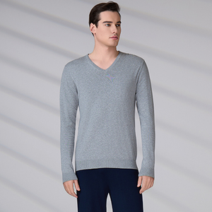 Custom High Quality Cotton Knitwear Casual <b>Pullover</b> Fall Long Sleeve <b>Jumper</b> Embroidered Logo V Neck Sweater - Product Image 5