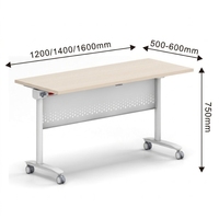 Table de formation rectangulaire Offre Spéciale Officeworks avec table pliante de table de classe d'étudiant de roues pour la formation et la salle de réunion