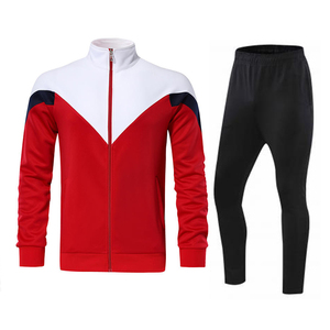 Ensemble survêtement <span class=keywords><strong>rouge</strong></span> personnalisé deux pièces pour hommes et femmes, jogging, entraînement, jogging, survêtement vierge - Product Image 1