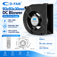 Ventilateurs centrifuges DC 93x93x30mm personnalisables avec roulement à manchon sans balais 9330, souffleurs d'air DC 12V/24/48V OEM/ODM