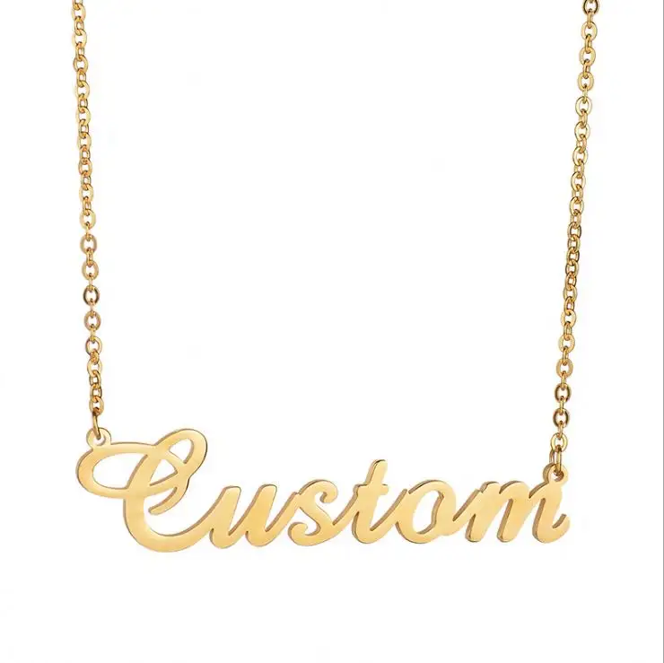 Fashion Jewelry Stainless Steel Gold Plated Custom Name Men and Women Personalized Name Necklace