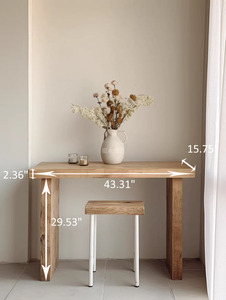Table de bar longue et étroite en bois massif personnalisable |   Style vintage français en bois crème pour une utilisation en intérieur, en extérieur et dans les bars à domicile - Product Image 2