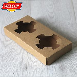 Free Sample Disposable Biodegradable Paper Cup Support <strong>Drink</strong> Coffee <strong>Carrier</strong> Holder Tray Handles Take Away Packaging - Product Image 1