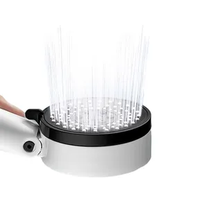 גשם חיסכון במים בלחץ גבוה ABS ראש מקלחת מתכוונן זורם כרום עם כפתור עצירת מים