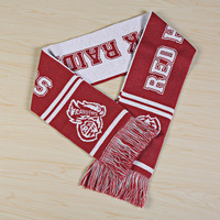 Écharpe de football en jacquard 100 % acrylique du Danemark, logo personnalisé pour les événements sportifs d'hiver, drapeau national des supporters