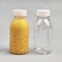 Portable 250ml/8oz Bouteille à couvercle à vis en plastique Transparent pour boissons gazeuses Thé Eau pour animaux de compagnie Boissons énergétiques Whisky Vide-Just